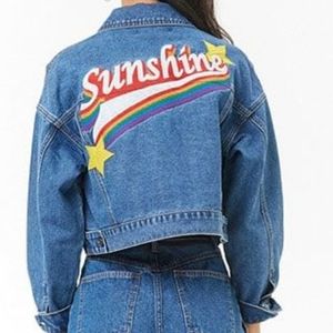 FOREVER 21 SUNSHINE CROPPED DENIM JACKET
